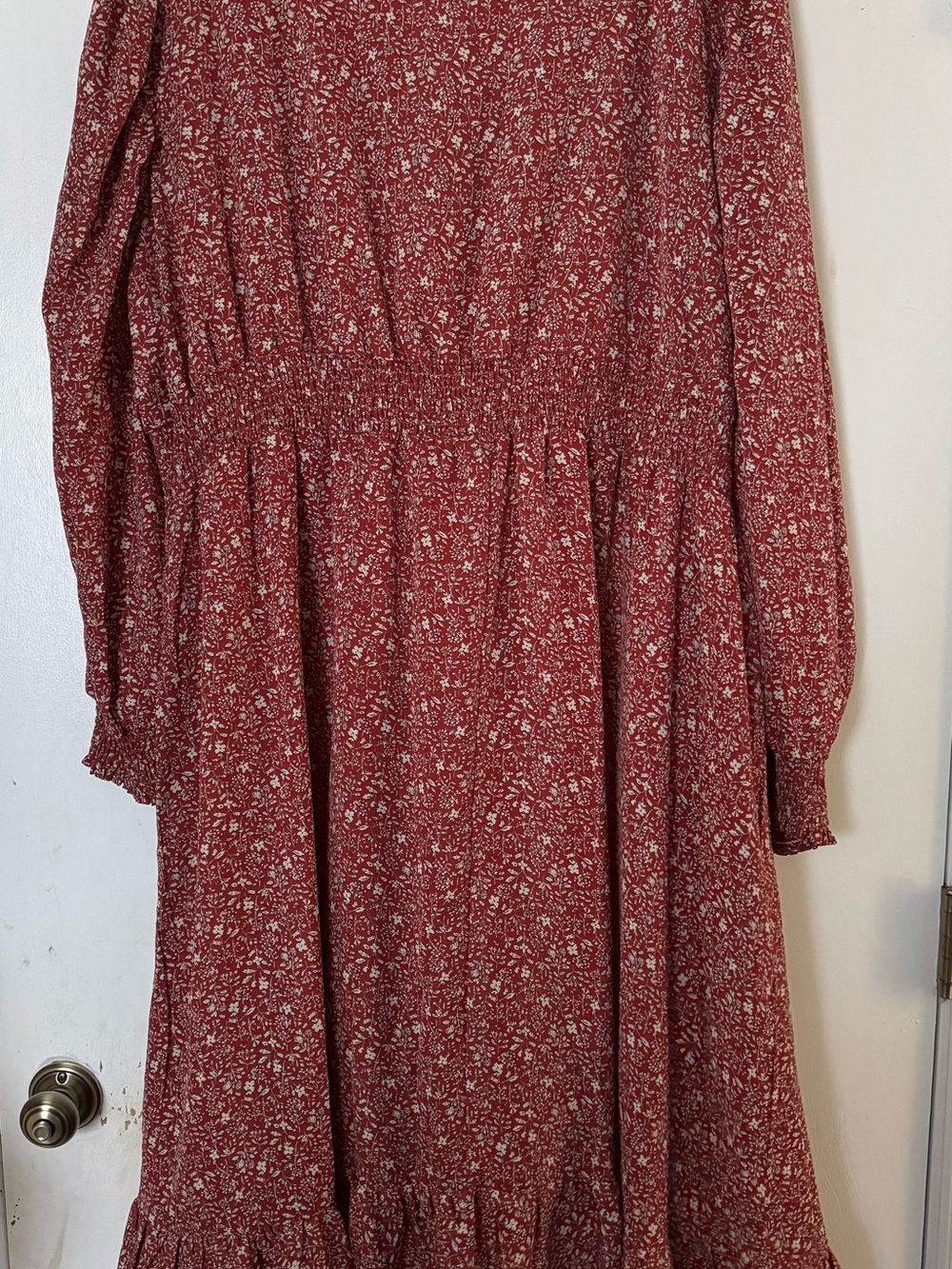 Hayden Dusty Rose Floral Square-Neck Long Sleeve Midi Dress - Picture 3 of 6